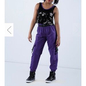 Purple and Black Sequin Weisman Run The World (Girls) MC Hip-hop Costume